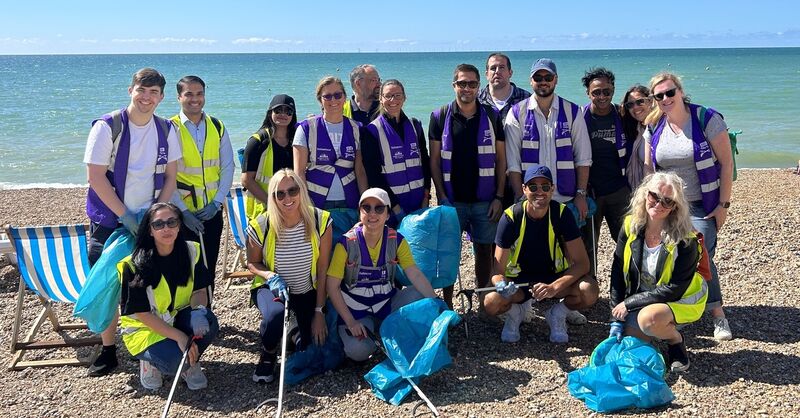 Volunteering event at Brighton beach 