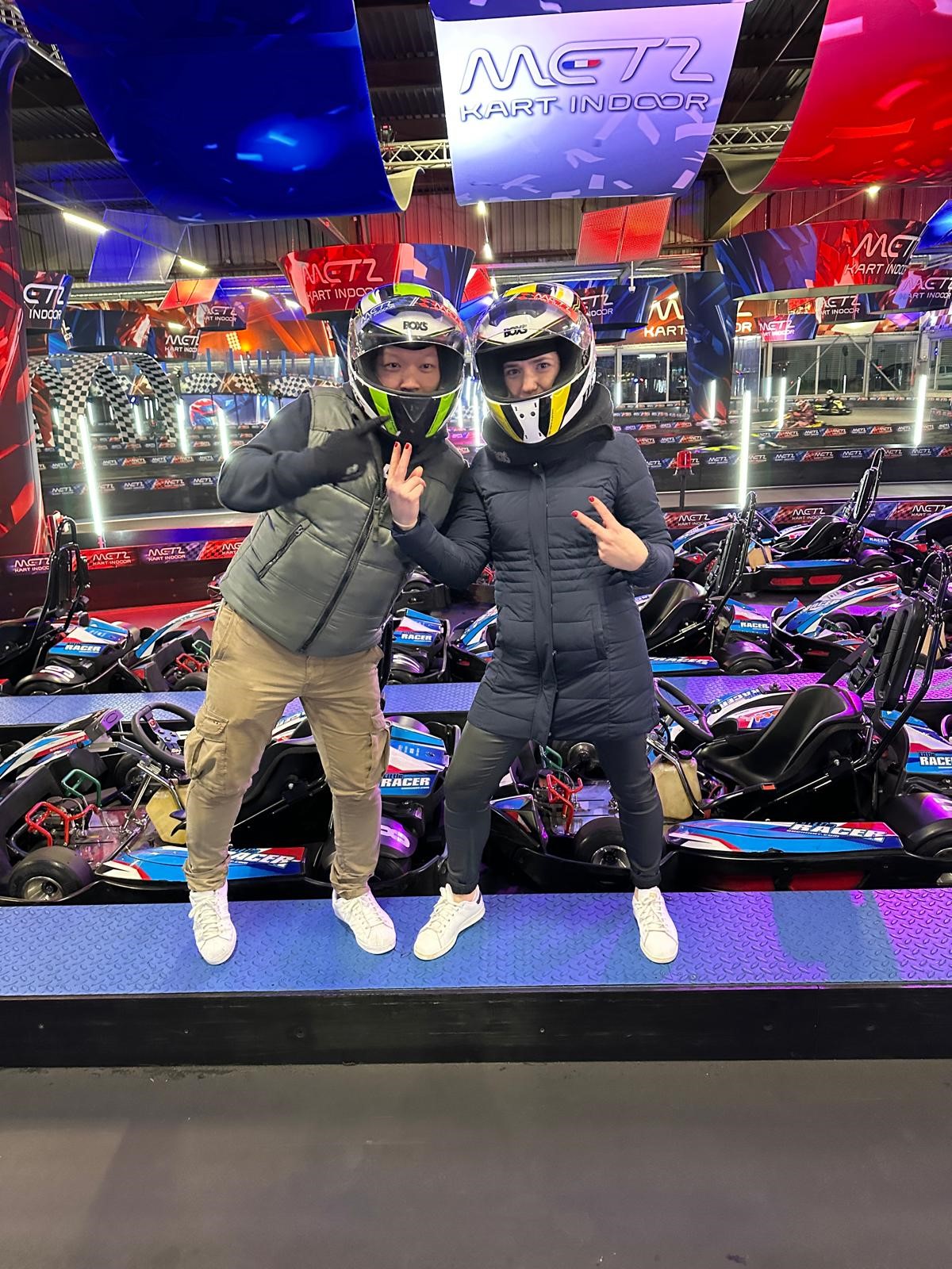 The top 2 winners at the karting Competition