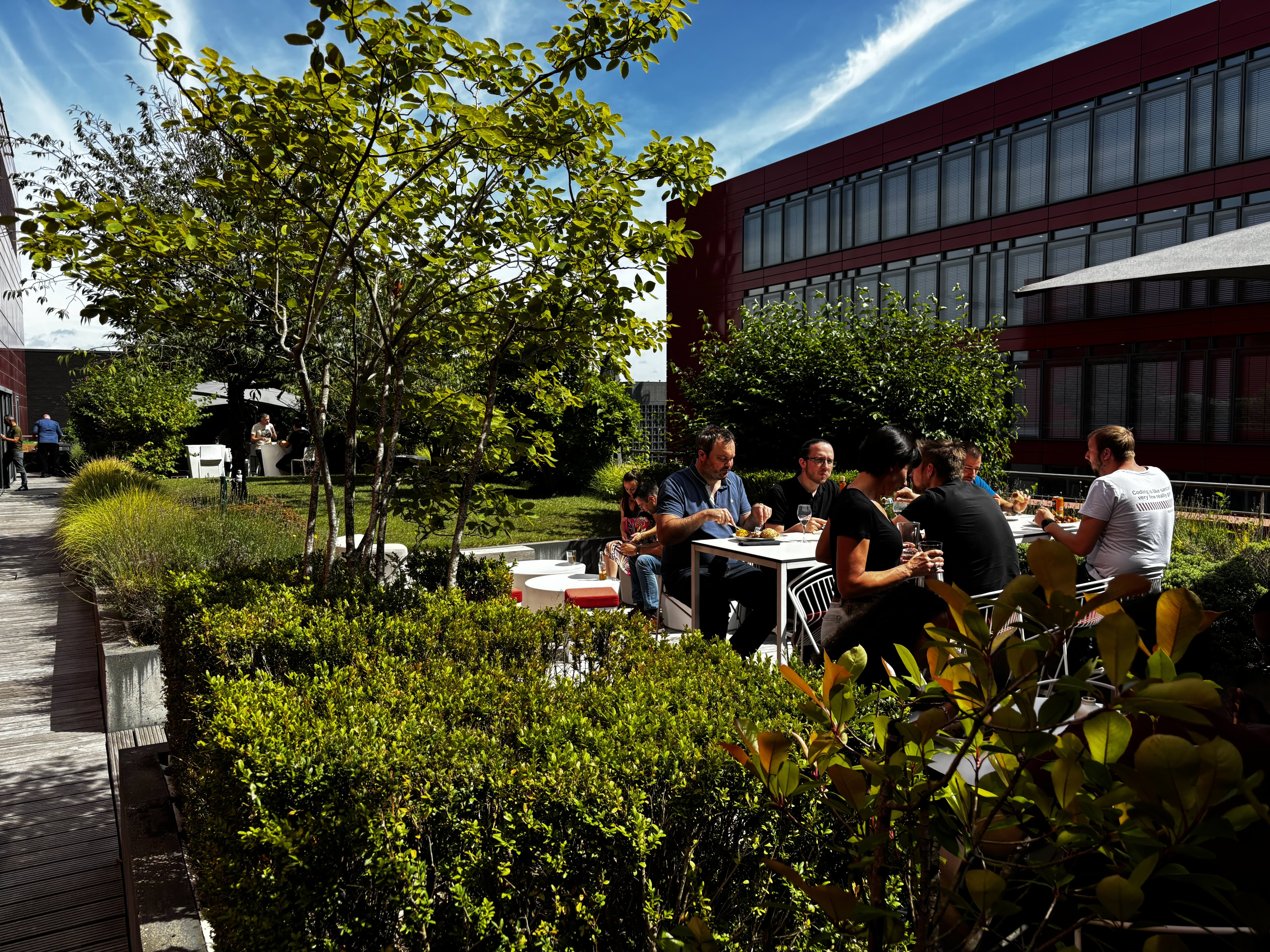 BBQ on the rooftop of the office building