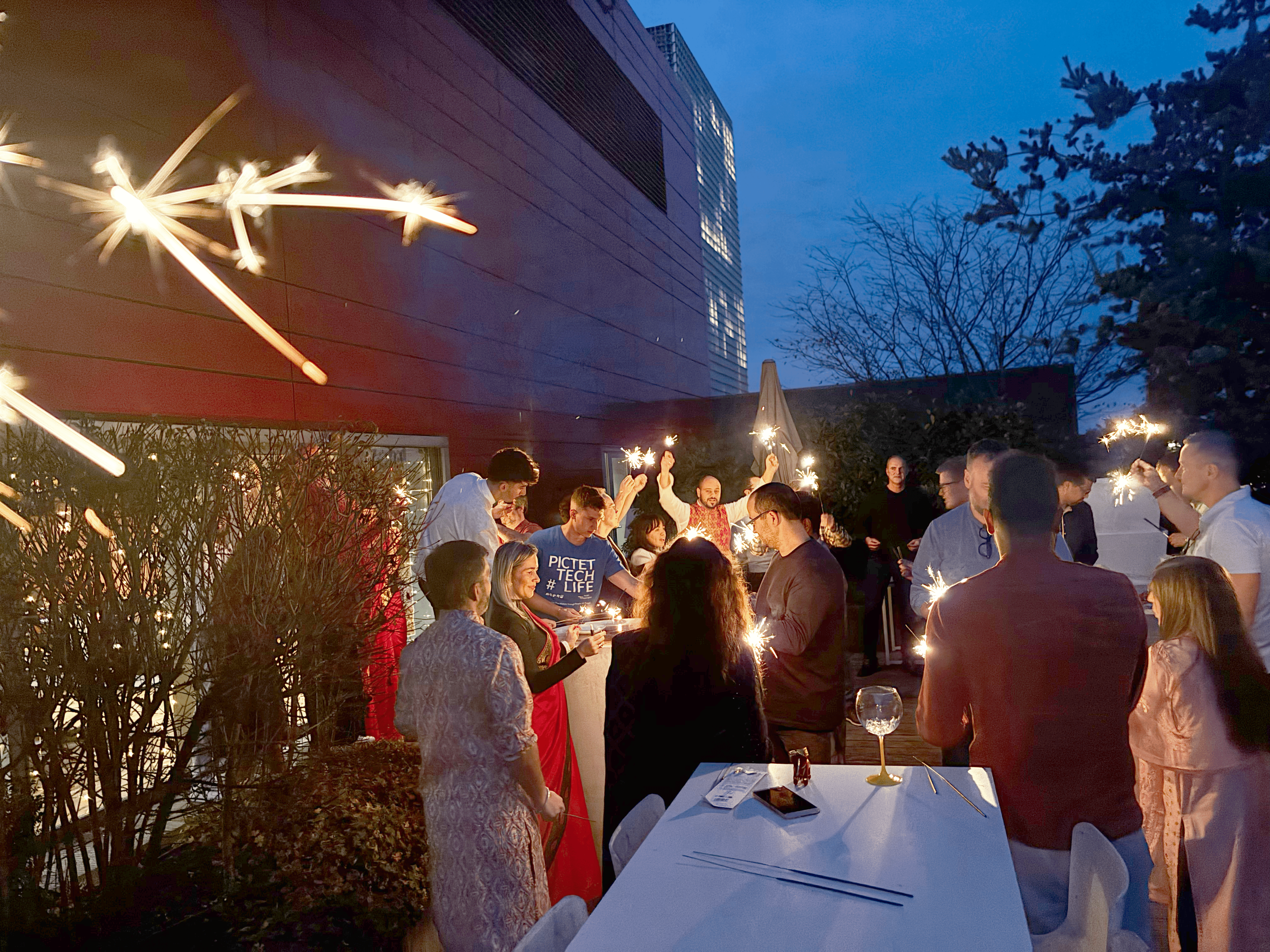 An afternoon / evening celebrating Diwali with the staff, Festival of Lights, on our terrasse